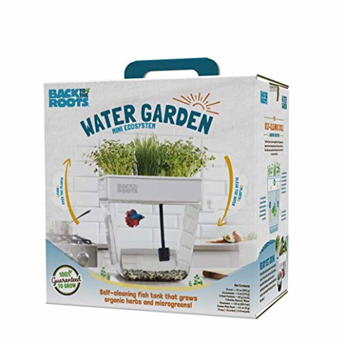 Back to the Roots Water Garden, Self-Cleaning Fish Tank That Grows Food, Mini Aquaponic Ecosystem (Great Gardening Gift & Family Project)