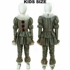 Halloween Cosplay Kids Chapter Two Pennywise Movie IT Costume Clown Clothing / Size Kids 7-8T