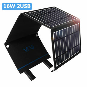VIVI 16/24/60/120W Foldable Camping Solar Panel Charger Portable USB Generator / Types Type 1 # 16W - W/ 2USB