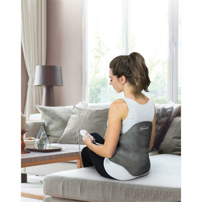 Sunbeam Heating Pad Back Wrap with Adjustable Strap, 24" x 15", Slate Grey