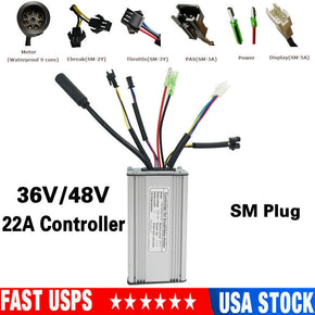 36V 48V 22A Ebike Controller For 500W 750W Brushless Motor Electric Bike Bicycle / Package List SM Plug Controller
