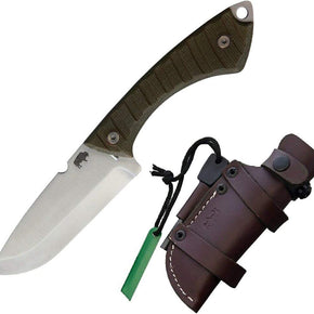 Lord & Field Frontiersman Survival Knife w/ Leather Sheath Tactical Fixed Blade