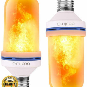 Omicoo LED Flame Effect Light Bulb, 4 Modes Flame Light Bulbs, 2 Pack