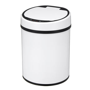 8L Automatic Smart Sensor Trash Can Stainless-Steel Touchless Garbage Trash Bin / Color White