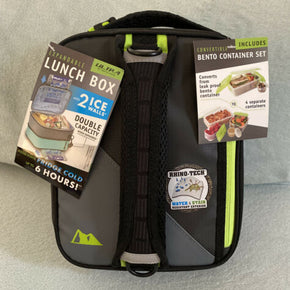 ULTRA Arctic Zone Expandable Lunch Pack w/4Container+lids~2 ice packs~Gray/Green