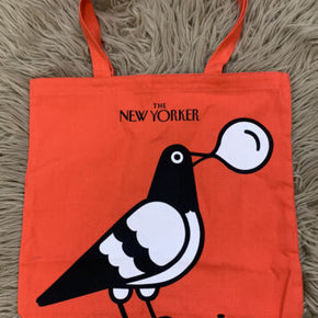 The New Yorker Magazine Canvas Tote Bag Red Pigeon Bird Limited Edition 2021 NEW