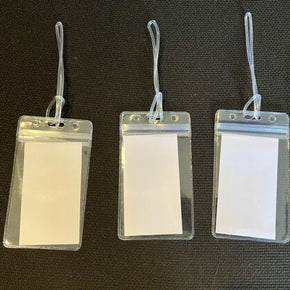 Luggage Tags, ID Tags, Bag Tags, Badge Holder with loops and blank cards 3 Count