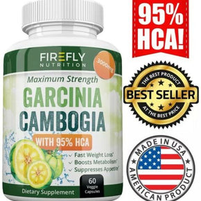 FireFly GARCINIA CAMBOGIA 95% HCA 100% PURE 3000mg Weight Loss Fat Burner Diet