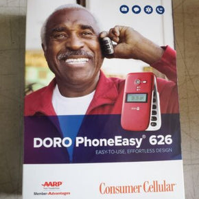 Doro PhoneEasy 626 Burgundy Consumer Cellular Phone New Sealed