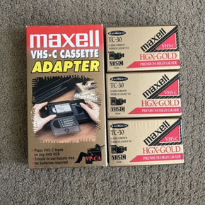 Maxell VHS-C Cassette Adapter VP-CA  VHS C Camcorder Videotape to VCR  3 Tapes