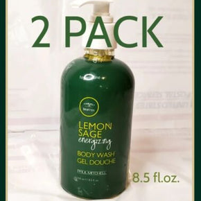 2 PACK Paul Mitchell Tea Tree Lemon Sage Energizing Body Wash Gel 8.5oz 250mL