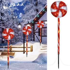 Lollipop Christmas Pathway Lights Outdoor 29 Inches 60 LED Lighted Candy Cane