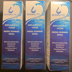 Glacial Pure Refrigerator Replacement Filter GP001 Water Filter 3 PACK