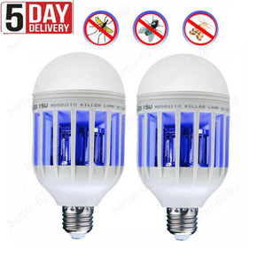 2 in 1 LED Light Mosquito Zapper Lightbulb Bug Fly Insect Killer Bulb Home Lamp / Number in Pack 2PCS