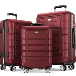 SHOWKOO 3 Piece Luggage Set Expandable ABS Hardshell Hardside Lightweight   X3