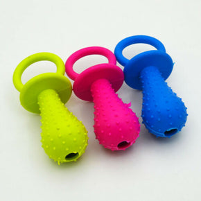 Cute Rubber Pacifier Squeaky Pet Toys Dog Cat Puppy Chew Toy with Bell Sound New / Size 9.5cm