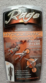 New Rage Hypodermic 2 Blade Crossbow 100 Gr 2" Cut Broadheads