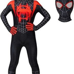 US Spiderman Miles Morales Bodysuits Boys Kids Spandex Jumpsuit Cosplay Costumes / Size 130 cm/4'3''