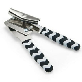 Swing-A-Way Compact Kitchen Can Opener Ergonomic Comfort Handles Black Chevron