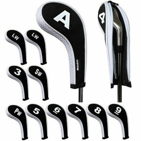12 Pcs Neoprene Golf Iron Head Covers Set Fits Callaway Ping Taylormade Titleist / Color White