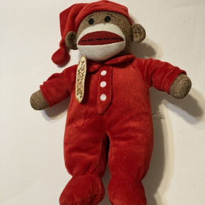 Sock Monkey Red pj’s night cap 2014 Dan Dee 16 inches long