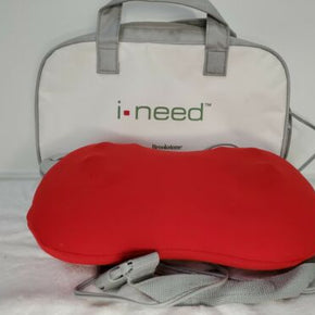 Brookstone I-NEED Lumbar Back Shiatsu Massage Pillow Massager-Red Tested Works!