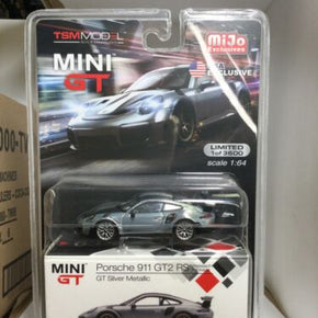 Mini GT 1:64 Porsche 911 GT2 RS Silver Metallic Chase HTF