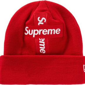 Supreme New Era Red cross Box logo beanie