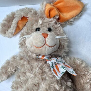 Ganz Plush Easter Bunny Carrot Ears Orange Plush Stuffed Brown Tan 17” Soft