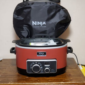 Ninja 4 In 1 Digital Cooking System Red MC950ZCN 15 Slow Cooker Complete w Case