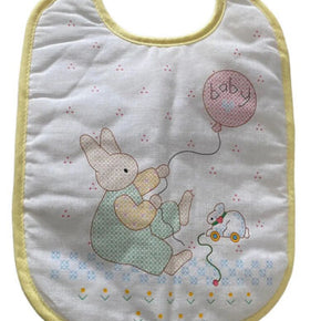 Bucilla Daisy Kingdom Stamped Cross Stitch Baby Bib 63588 Bunny Balloon easter