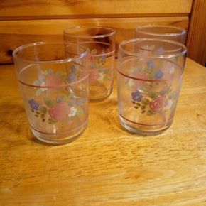 Pfaltzgraff Tea Rose Juice Glasses Set Of 4