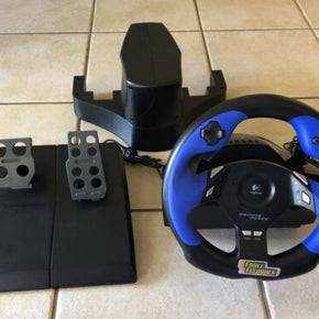 Logitech Driving Force Feedback E-UC2 Steering Wheel PS2/PS3/PC *No Pw Supply*