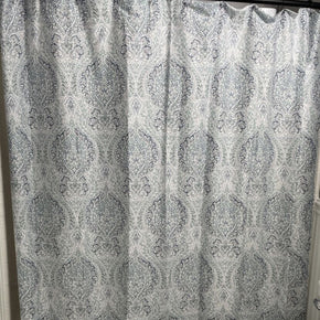 TAHARI Home Fabric Shower Curtain Green Grey Blue Print 72" x 72" ExCond