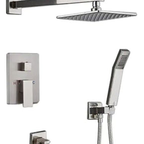 ELLO&ALLO 2-Handle 2-Spray Tub and Shower Faucet & Handheld Combo Brushed Nickel