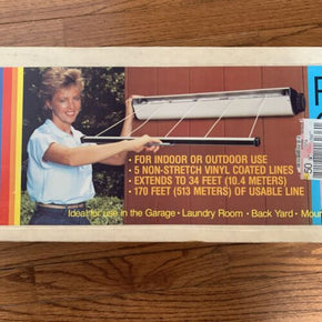 Sunline Retractable Clothesline Model 15-7 34 feet long Vintage NEW in Box