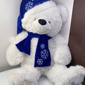 2015 Dan Dee Snowflake Teddy Christmas Plush White/Blue ￼
