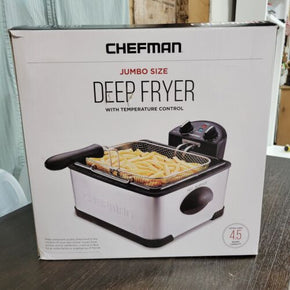 Chefman 4.5 Quart Deep Fryer w/Basket Strainer XL Jumbo Size Adjustable Tempe...