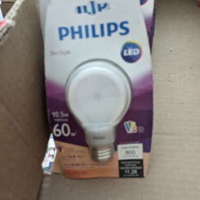 2-pack Philips LED Dimmable SlimStyle A19 Frosted Bulb 2700K 10.5 Watt, E26 base