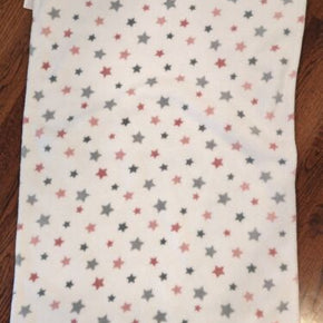 Little Miracles Pink Stars Gray Plush Baby Blanket Lovey Soft COSTCO White 30x45