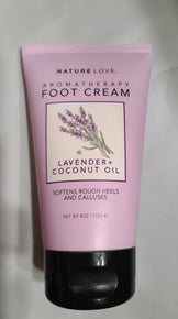 Nature Love Aromatherapy Foot Cream 4oz - Lavender + Coconut Oil