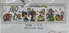 Joy Sunday Cross Stitch Craft Village Kit 61 x 19 cm • Yarn, Sewing • New