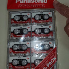 PANASONIC BLANK MICROCASSETTE TAPES VOICE RECORDINGS RT-608MC MC-60 8-PACK