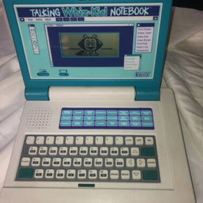 Vtech Talking Whiz Kid Notebook Educational Laptop Tested Works Turquoise White