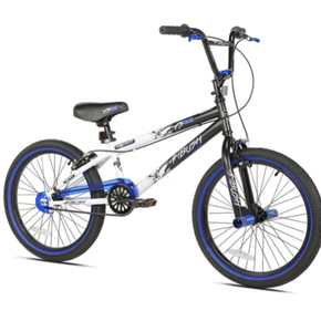 20 In. Ambush Boy'S BMX Bike, Black with Blue and White Accents Kids Bicycle NEW