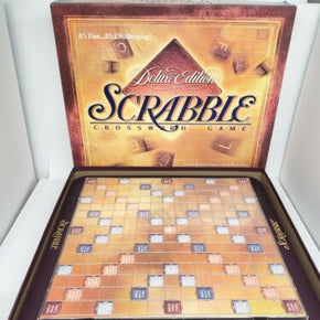 Vintage Scrabble Deluxe Edition  Rotating Turn Table Board Game Complete