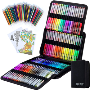 Glitter Gel Pens, Glitter Pen with Case for Adults Coloring Books, 160 Pack Gel