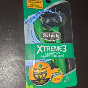 Schick Xtreme 3 Senstive Skin Disposable Razors for Men 4ct 3 Blades Men's Shave