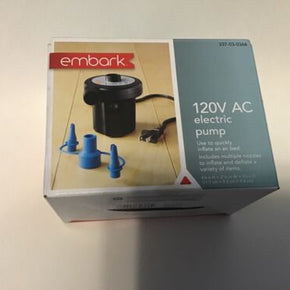 Embark 120V AC Electric Air Pump W/ Multiple Nozzles*Inflate Air Bed*Floats*Toys