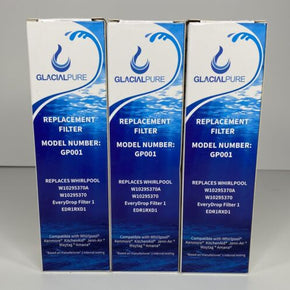 Glacial Pure Refrigerator Replacement Water Filters GP001 LOT of 3 NEW Filter